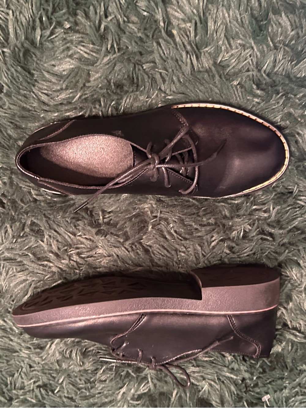 Black Lace-Up Platform Oxford Derby Shoes EU 40